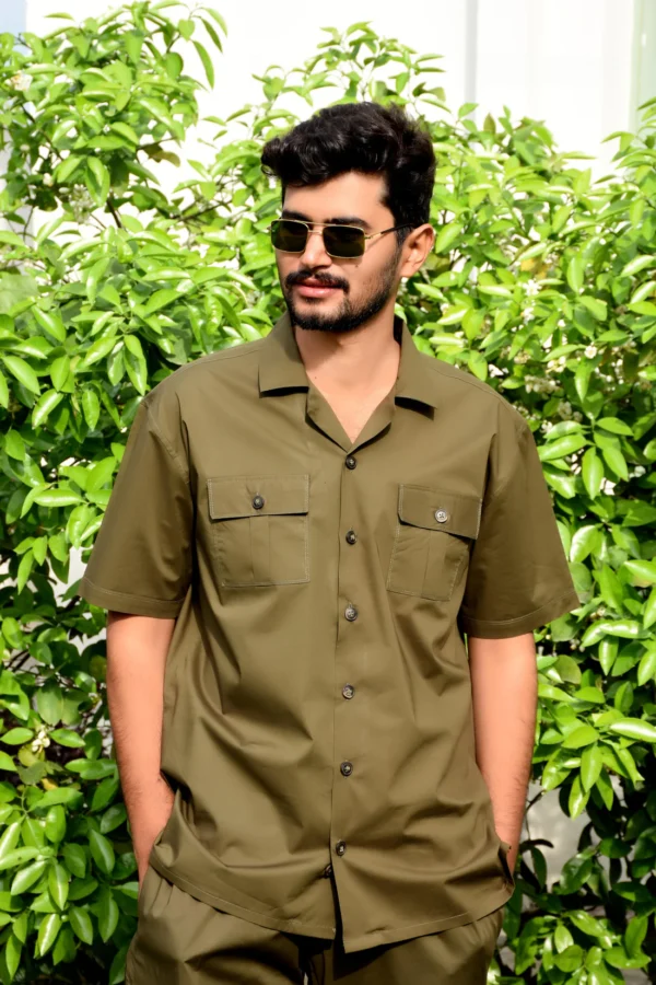 Safari Suit - Olive Green For Men (N004)