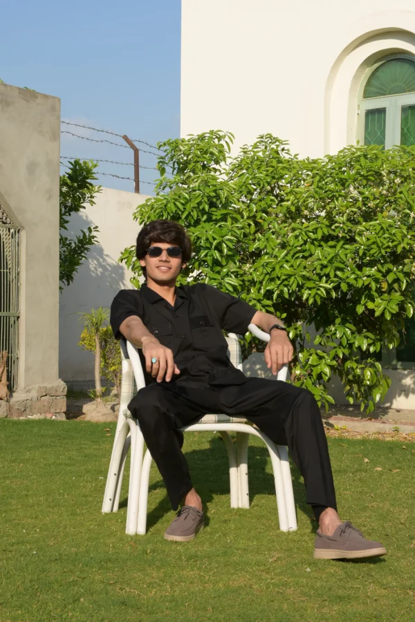 Safari Suit - Black For Men (N001) - Image 2