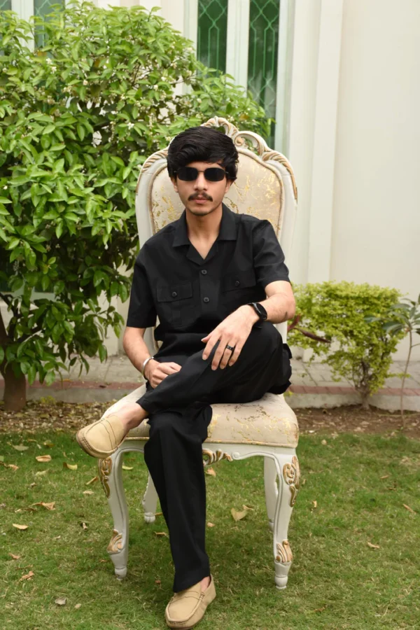 Safari Suit - Black For Men (N001) - Image 5