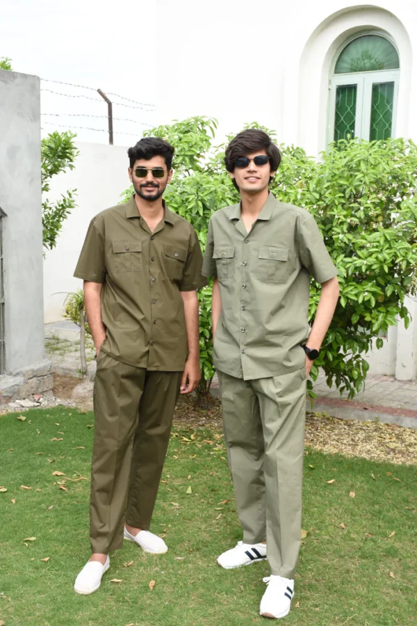 Safari Suit - Olive Green For Men (N004) - Image 6