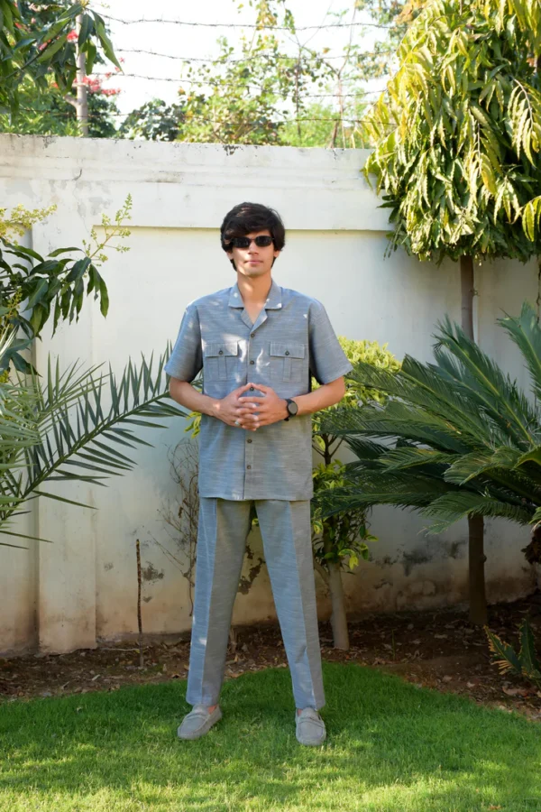 Safari Suit - Gray For Men (N002) - Image 3