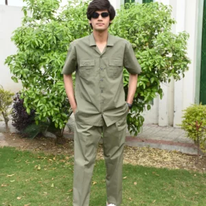 Safari Suit - Light Olive Green For Men (N003)